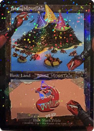 Image of Mountain (7128) (Pool Party Foil) (SLD-7128) - Secret Lair Drop Series Foil
