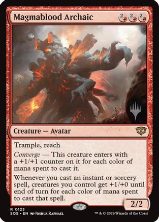 Image of Magmablood Archaic (PPSOS-123) - Promo Pack: Secrets of Strixhaven Foil