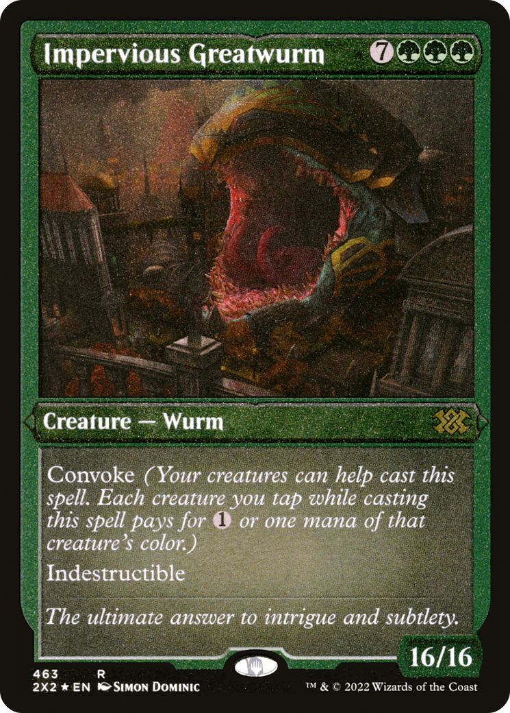 Image of Impervious Greatwurm (Foil Etched) [Double Masters 2022]