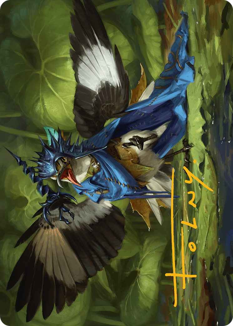 Image of Mockingbird Art Card (Gold-Stamped Signature) [Bloomburrow Art Series]