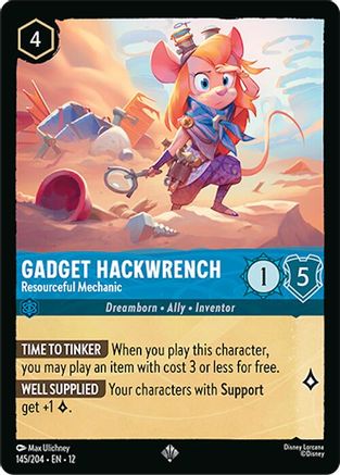 Image of Gadget Hackwrench - Resourceful Mechanic (145/204) - Wilds Unknown Cold Foil
