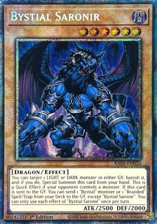 Image of Bystial Saronir (Starlight Rare) (RA05-EN023) - Rarity Collection 5 1st Edition