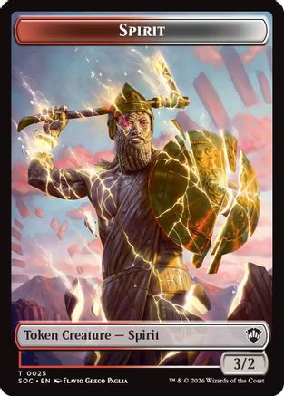 Image of Spirit (0025) // Copy Double-Sided Token (SOC-25 // 1) - Commander: Secrets of Strixhaven