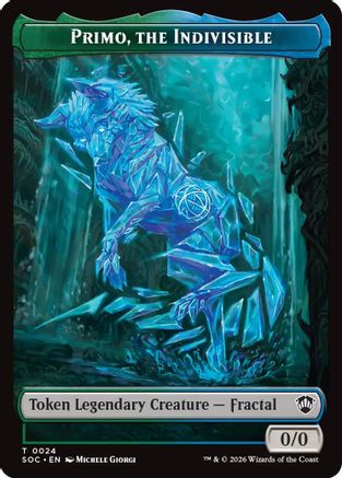 Image of Primo, The Indivisble // Treasure Double-Sided Token (SOC-24 // 12) - Commander: Secrets of Strixhaven