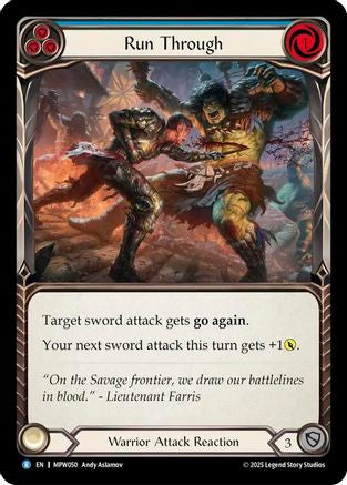 Image of Run Through (Blue) (MPW050) - Mastery Pack Warrior Rainbow Foil