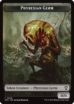 Image of Phyrexian Germ // Thopter Double-Sided Token (SOC-9 // 28) - Commander: Secrets of Strixhaven Foil