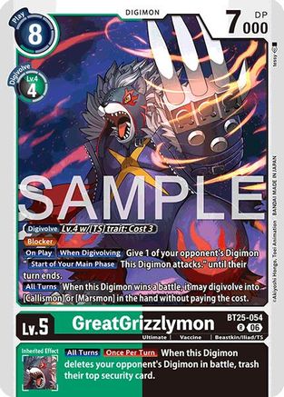 Image of GreatGrizzlymon (BT25-054) - Dual Revolution Foil
