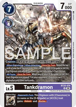 Image of Tankdramon (BT25-074) - Dual Revolution Foil
