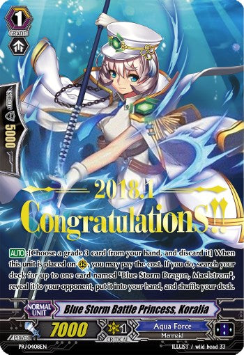 Image of Blue Storm Battle Princess, Koralia (Hot Stamped) (PR/0408EN) [Promo Cards]