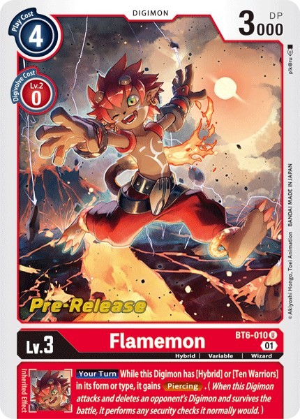 Image of Flamemon [BT6-010] [Double Diamond Pre-Release Cards]