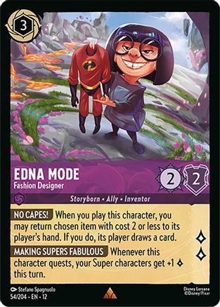 Image of Edna Mode - Fashion Designer (54/204) - Wilds Unknown Cold Foil