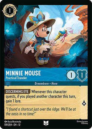 Image of Minnie Mouse - Practical Traveler (159/204) - Wilds Unknown Cold Foil