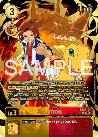 Image of Agumon (Rare Pull) (ST24-04) - Starter Deck 24: Data Squad Foil
