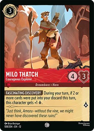 Image of Milo Thatch - Courageous Explorer (108/204) - Wilds Unknown Cold Foil