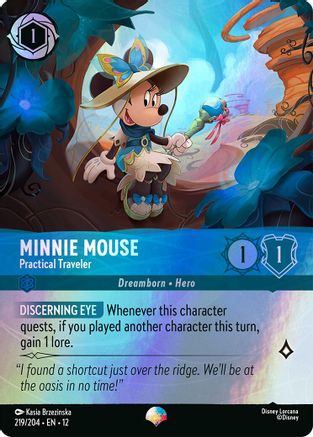 Image of Minnie Mouse - Practical Traveler (Epic) (219/204) - Wilds Unknown Holofoil