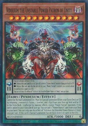 Image of Vidolium the Unstable Power Patron of Unity (BLZD-EN010) - Blazing Dominion 1st Edition