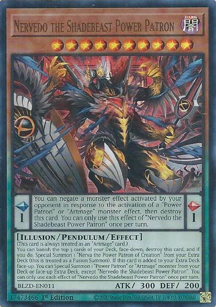 Image of Nervedo the Shadebeast Power Patron (BLZD-EN011) - Blazing Dominion 1st Edition