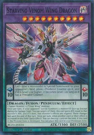 Image of Starving Venom Wing Dragon (BLZD-EN031) - Blazing Dominion 1st Edition