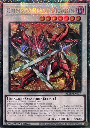 Image of Crimson Blade Dragon (Starlight Rare) (BLZD-EN037) - Blazing Dominion 1st Edition