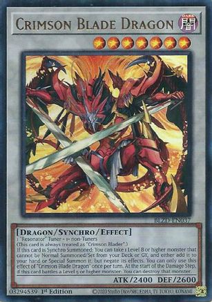 Image of Crimson Blade Dragon (BLZD-EN037) - Blazing Dominion 1st Edition