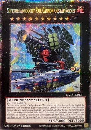 Image of Superdreadnought Rail Cannon Gustav Rocket (Starlight Rare) (BLZD-EN043) - Blazing Dominion 1st Edition