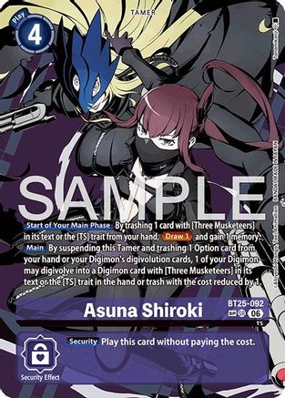 Image of Asuna Shiroki (Rare Pull) (BT25-092) - Dual Revolution Foil