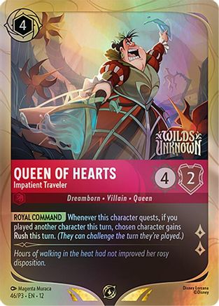 Image of Queen of Hearts - Impatient Traveler (46) - Disney Lorcana Promo Cards Holofoil