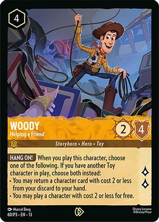 Image of Woody - Helping a Friend (60) - Disney Lorcana Promo Cards Holofoil