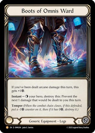 Image of Boots of Omnis Ward (OMN204) - Omens of the Third Age Rainbow Foil