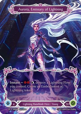 Image of Aurora, Emissary of Lightning (Marvel) (OMN048) - Omens of the Third Age Cold Foil