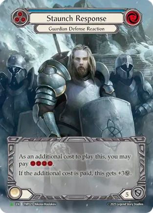 Image of Staunch Response (Blue) (Marvel) - TNP020 (TNP019) - Flesh and Blood: Promo Cards Rainbow Foil