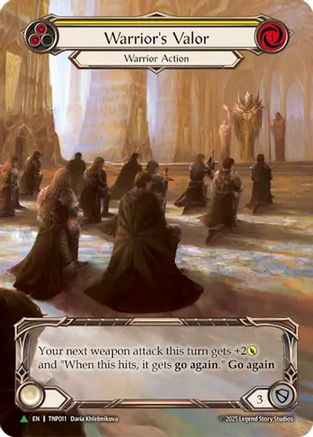 Image of Warrior's Valor (Yellow) (Marvel) - TNP011 (TNP011) - Flesh and Blood: Promo Cards Rainbow Foil