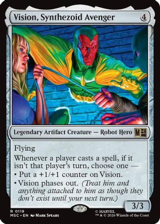 Image of Vision, Synthezoid Avenger (Surge Foil) (MSC-119) - Commander: Marvel Super Heroes Foil