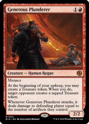 Image of Generous Plunderer (PPOTJ-011) - Promo Pack: Outlaws of Thunder Junction