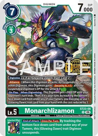 Image of Monarchlizamon (Welcome Tamers Pack Vol.2) (ST23-08) - Starter Deck 23: Beatbreak Release Event Cards Foil