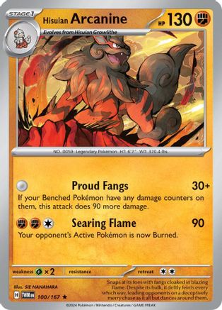 Image of Hisuian Arcanine 100/167  Deck Exclusives - Rare