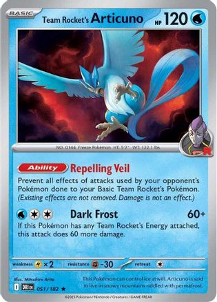 Image of Team Rocket's Articuno 051/182  Deck Exclusives - Rare