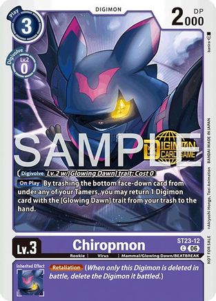 Image of Chiropmon (Welcome Tamers Pack Vol.2) (ST23-12) - Starter Deck 23: Beatbreak Release Event Cards Foil