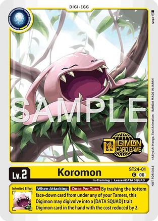 Image of Koromon (Welcome Tamers Pack Vol.2) (ST24-01) - Starter Deck 24: Data Squad Release Event Cards Foil