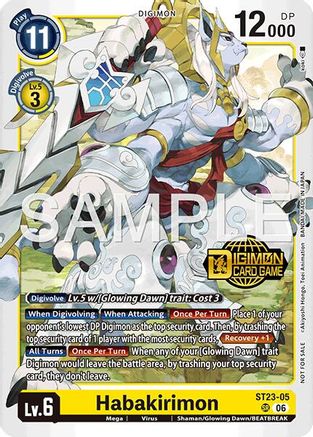 Image of Habakirimon (Welcome Tamers Pack Vol.2) (ST23-05) - Starter Deck 23: Beatbreak Release Event Cards Foil