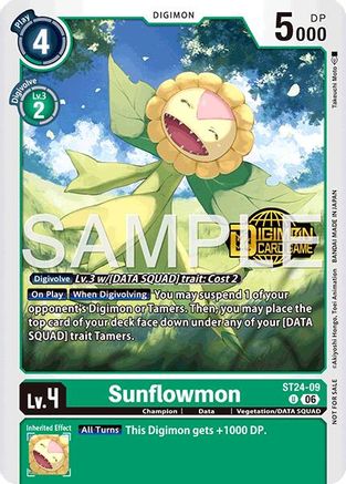 Image of Sunflowmon (Welcome Tamers Pack Vol.2) (ST24-09) - Starter Deck 24: Data Squad Release Event Cards Foil