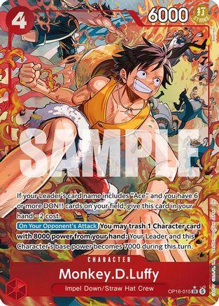 Image of Monkey.D.Luffy (Alternate Art) (OP16-015) - The Time of Battle Foil