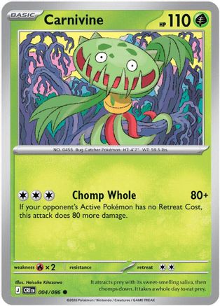Image of Carnivine 004  - Reverse Holofoil ME04 Chaos Rising - Common