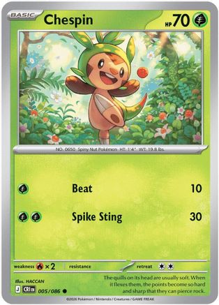 Image of Chespin 005/086  ME04 Chaos Rising - Common
