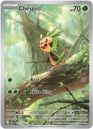 Image of Chespin 087/086  - Holofoil ME04 Chaos Rising - Illustration Rare