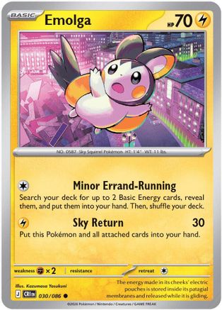 Image of Emolga 030  - Reverse Holofoil ME04 Chaos Rising - Common