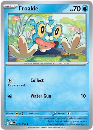 Image of Froakie 020/086  - Reverse Holofoil ME04 Chaos Rising - Common