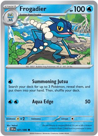 Image of Frogadier 021/086  - Reverse Holofoil ME04 Chaos Rising - Common