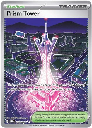 Image of Prism Tower 111/086  - Holofoil ME04 Chaos Rising - Ultra Rare