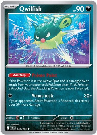 Image of Qwilfish 052  - Reverse Holofoil ME04 Chaos Rising - Common